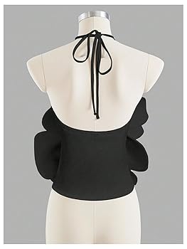 トップス Flower organdie camisole BLACK トップス Flower organdie camisole BLACK Women Y2K Crop Tops